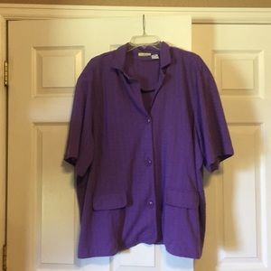 Purple, soft, button down, plus size shirt